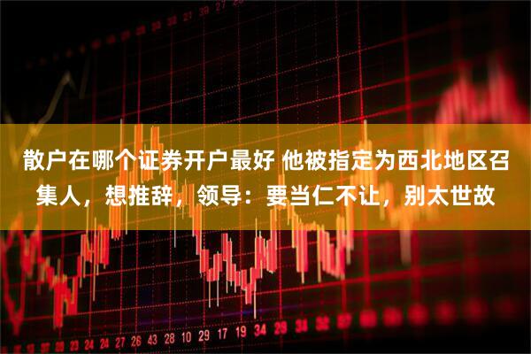 散户在哪个证券开户最好 他被指定为西北地区召集人,想推辞,领导:要当仁不让,别太世故